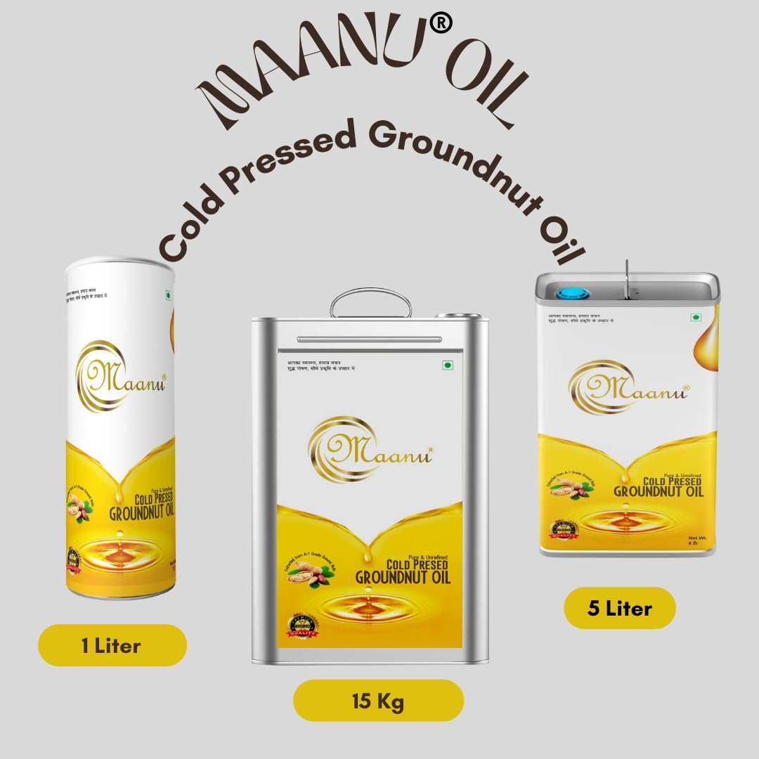 15 Kg | Tin Can | Maanu Cold Pressed Groundnut Peanuts Oil 15 Kg | Tin Can | Kolhu/Kacchi Ghani/Chekku/Ganuga | Peanut Oil | Natural | Chemical-Free | Cold Pressed Groundnut Oil for Cooking - View 7